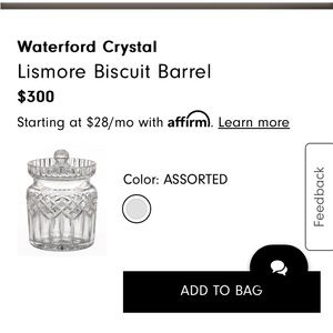 Waterford, LISMORE biscuit barrel